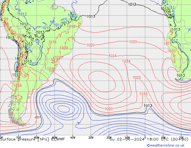 ciśnienie ECMWF nie. 02.06.2024 18 UTC