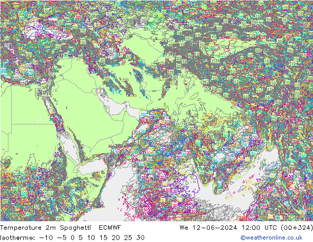 Sıcaklık Haritası 2m Spaghetti ECMWF Çar 12.06.2024 12 UTC
