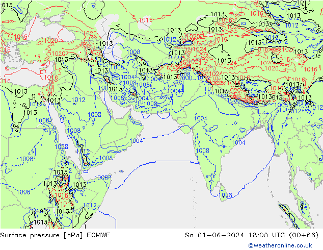 Luchtdruk (Grond) ECMWF za 01.06.2024 18 UTC