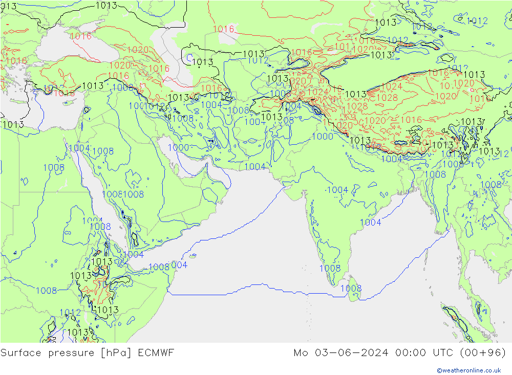 ciśnienie ECMWF pon. 03.06.2024 00 UTC