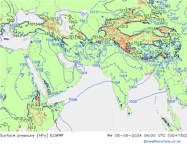 pression de l'air ECMWF mer 05.06.2024 06 UTC