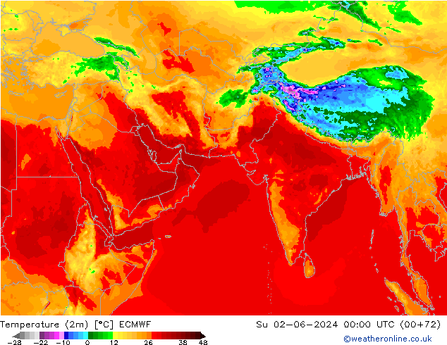 température (2m) ECMWF dim 02.06.2024 00 UTC