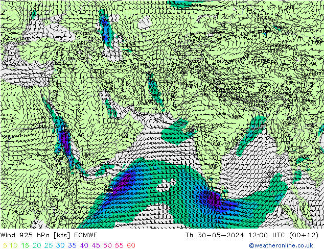 风 925 hPa ECMWF 星期四 30.05.2024 12 UTC