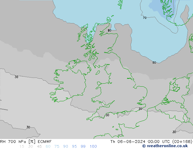 RH 700 hPa ECMWF Do 06.06.2024 00 UTC