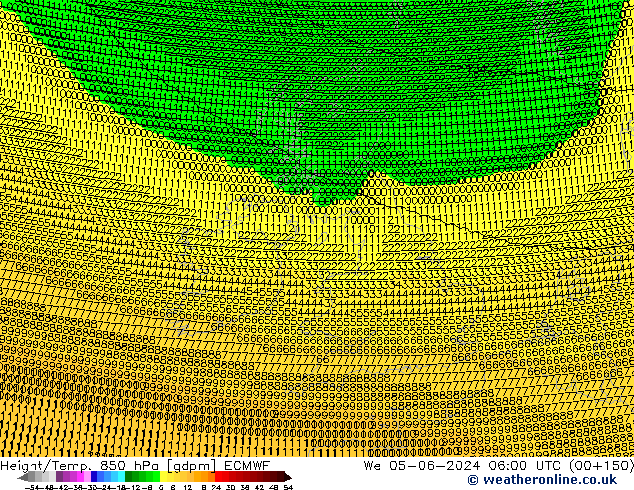 Height/Temp. 850 hPa ECMWF We 05.06.2024 06 UTC