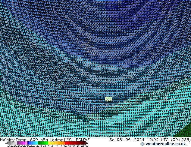 Height/Temp. 500 hPa ECMWF  08.06.2024 12 UTC