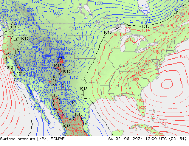 Surface pressure ECMWF Su 02.06.2024 12 UTC