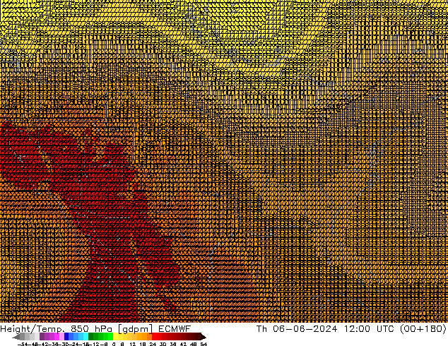 Géop./Temp. 850 hPa ECMWF jeu 06.06.2024 12 UTC