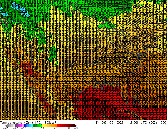 Temperature (2m) ECMWF Th 06.06.2024 12 UTC