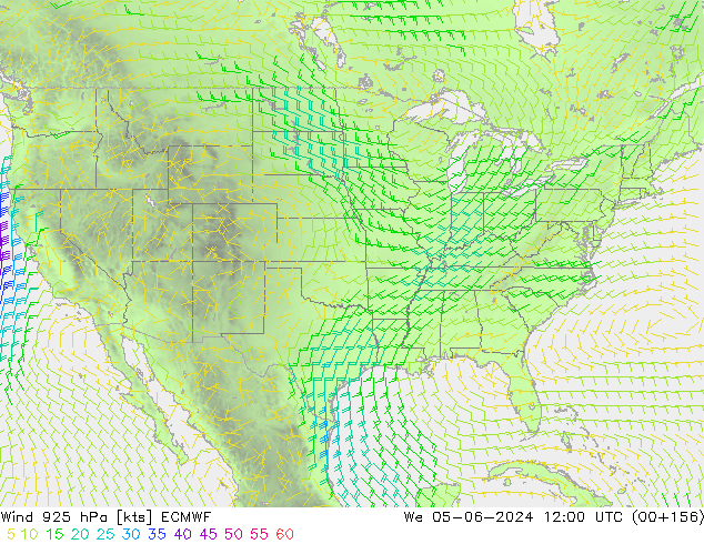 Wind 925 hPa ECMWF Mi 05.06.2024 12 UTC