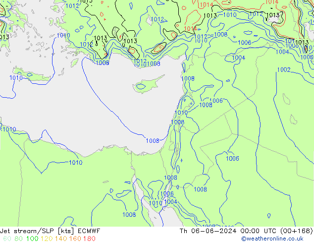 Corriente en chorro ECMWF jue 06.06.2024 00 UTC