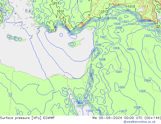 Surface pressure ECMWF We 05.06.2024 00 UTC