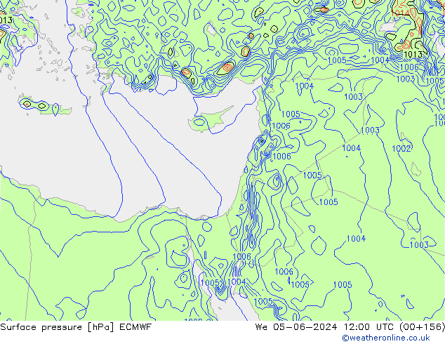 Surface pressure ECMWF We 05.06.2024 12 UTC