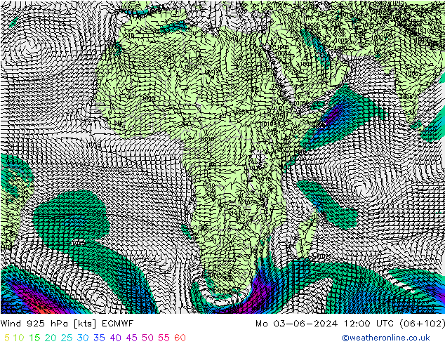 Wind 925 hPa ECMWF Mo 03.06.2024 12 UTC