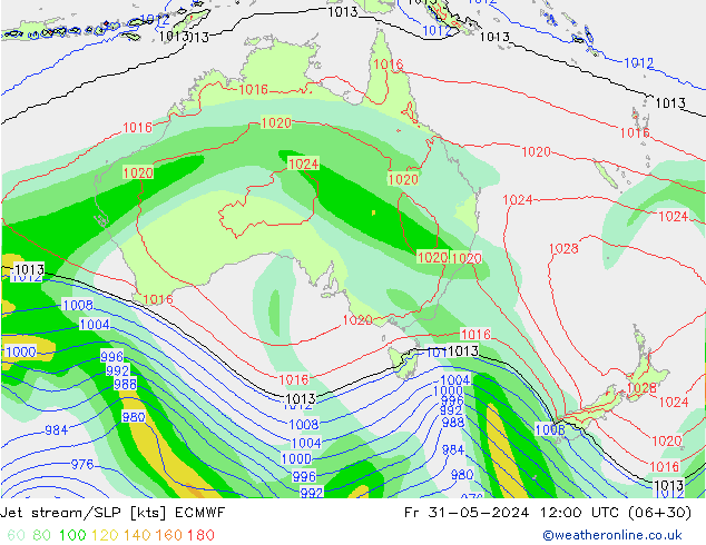 Corrente a getto ECMWF ven 31.05.2024 12 UTC