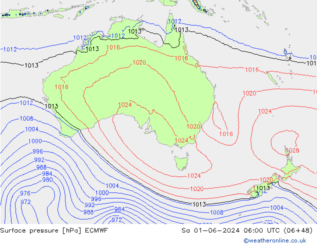 Yer basıncı ECMWF Cts 01.06.2024 06 UTC