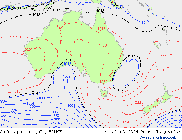 Luchtdruk (Grond) ECMWF ma 03.06.2024 00 UTC
