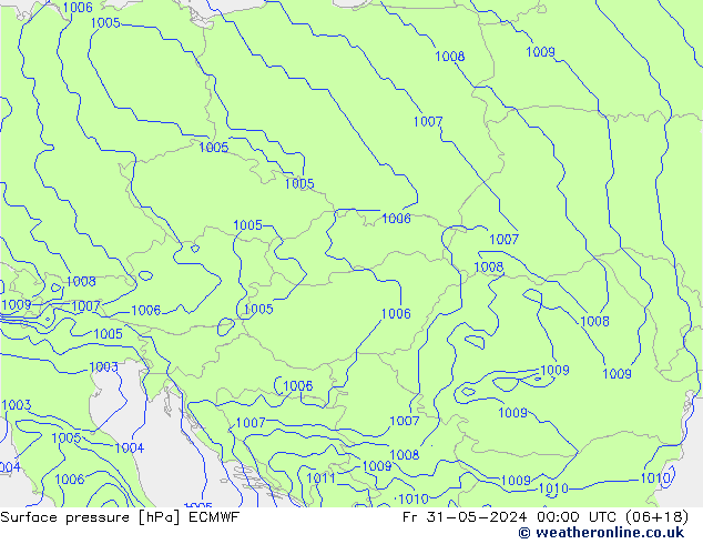 Atmosférický tlak ECMWF Pá 31.05.2024 00 UTC