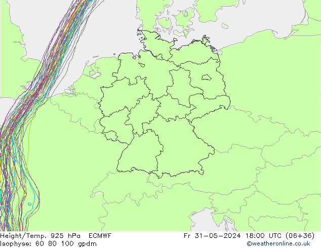 Height/Temp. 925 hPa ECMWF Fr 31.05.2024 18 UTC