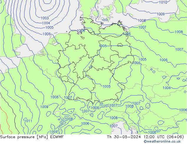 Bodendruck ECMWF Do 30.05.2024 12 UTC