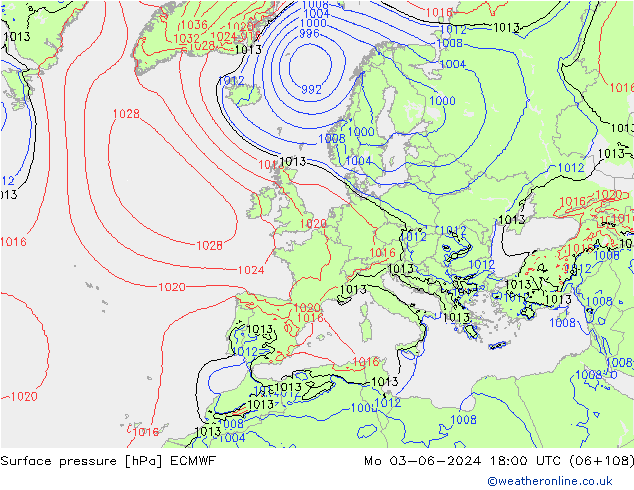 Luchtdruk (Grond) ECMWF ma 03.06.2024 18 UTC