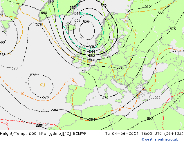 Géop./Temp. 500 hPa ECMWF mar 04.06.2024 18 UTC