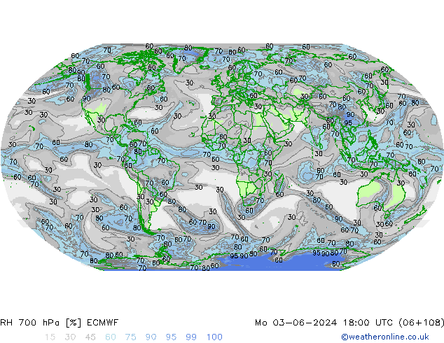 RH 700 hPa ECMWF Mo 03.06.2024 18 UTC