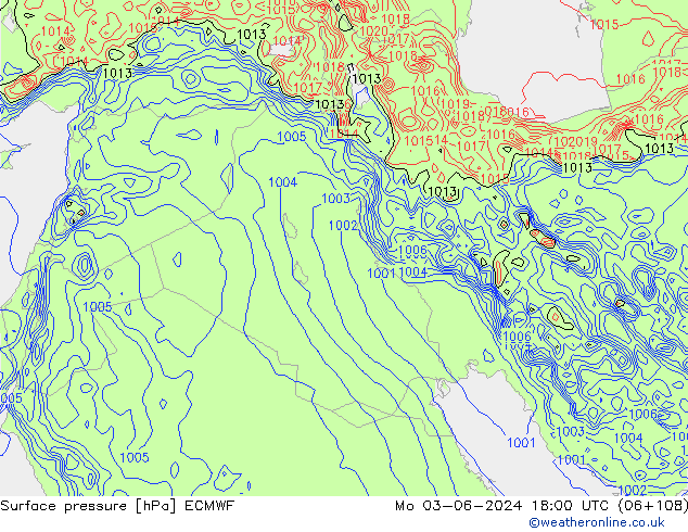 Surface pressure ECMWF Mo 03.06.2024 18 UTC