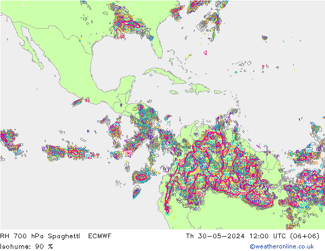700 hPa Nispi Nem Spaghetti ECMWF Per 30.05.2024 12 UTC