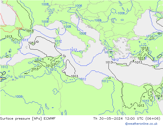 Yer basıncı ECMWF Per 30.05.2024 12 UTC