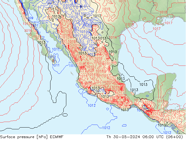 Surface pressure ECMWF Th 30.05.2024 06 UTC