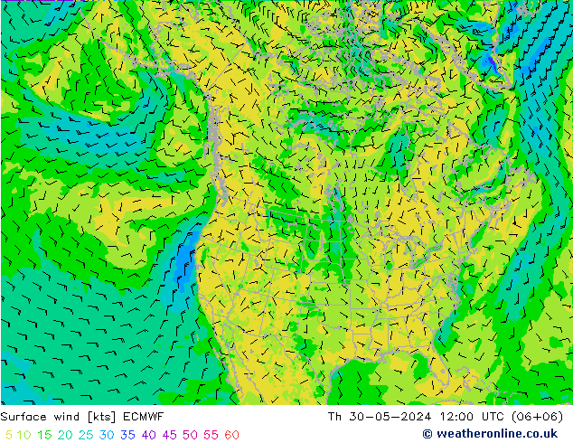 Surface wind ECMWF Th 30.05.2024 12 UTC