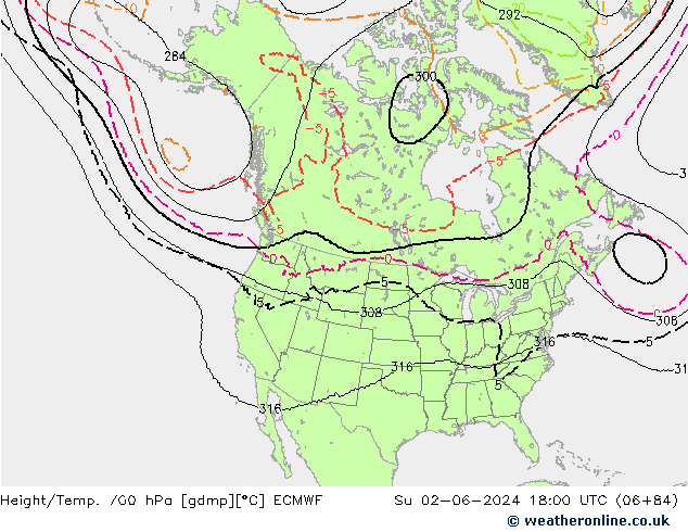 Height/Temp. 700 hPa ECMWF Su 02.06.2024 18 UTC