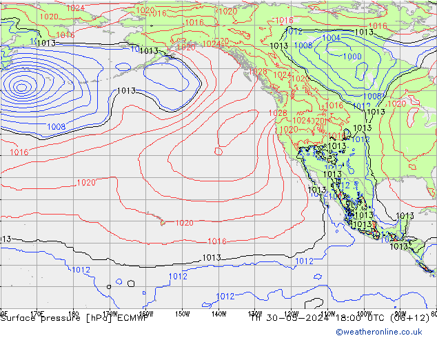 Bodendruck ECMWF Do 30.05.2024 18 UTC