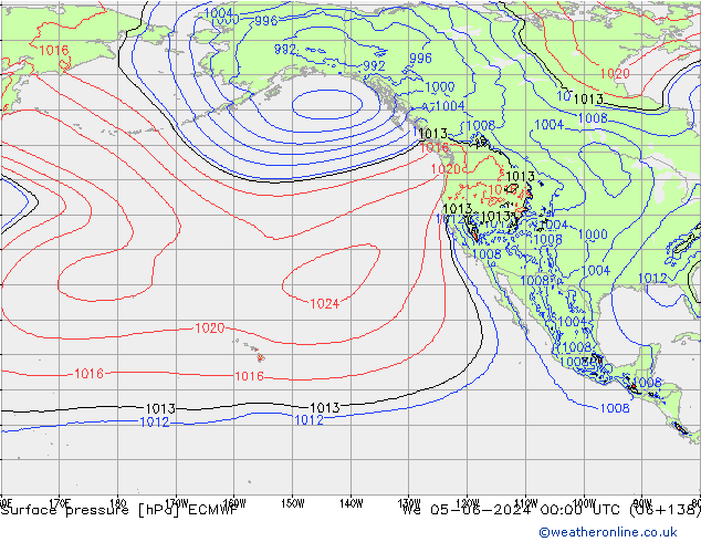 Yer basıncı ECMWF Çar 05.06.2024 00 UTC