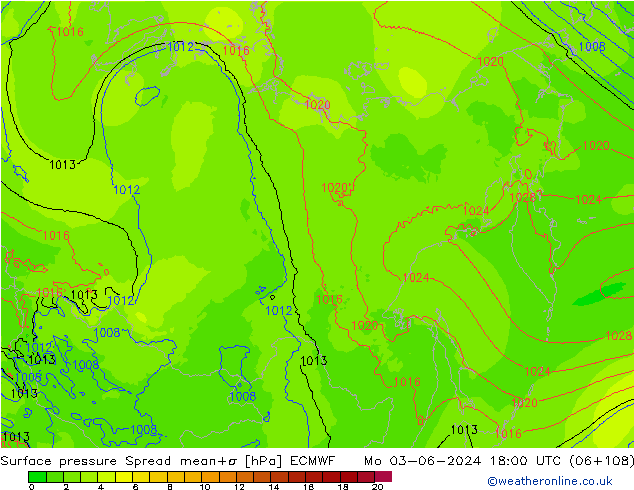 Yer basıncı Spread ECMWF Pzt 03.06.2024 18 UTC