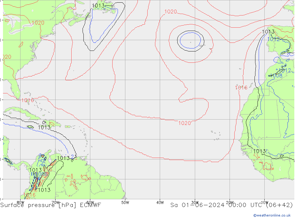 Yer basıncı ECMWF Cts 01.06.2024 00 UTC