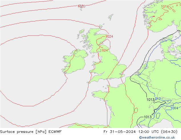 pression de l'air ECMWF ven 31.05.2024 12 UTC