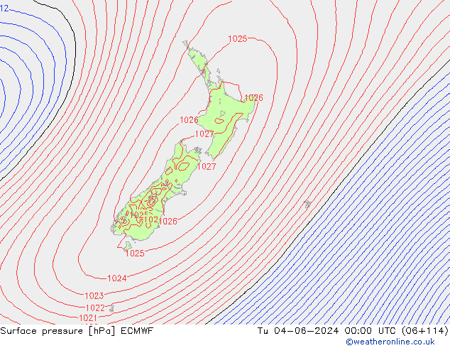 pression de l'air ECMWF mar 04.06.2024 00 UTC