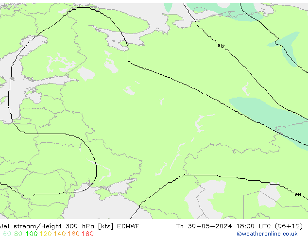 Jet stream/Height 300 hPa ECMWF Th 30.05.2024 18 UTC