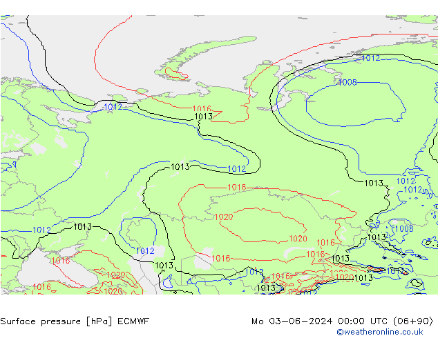 Yer basıncı ECMWF Pzt 03.06.2024 00 UTC