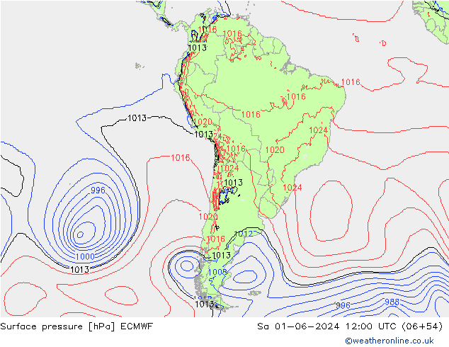 Yer basıncı ECMWF Cts 01.06.2024 12 UTC