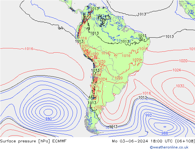 Luchtdruk (Grond) ECMWF ma 03.06.2024 18 UTC