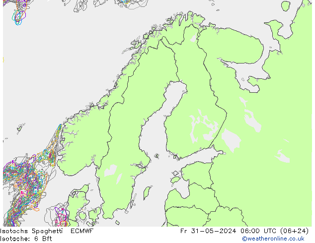 Isotachs Spaghetti ECMWF Fr 31.05.2024 06 UTC