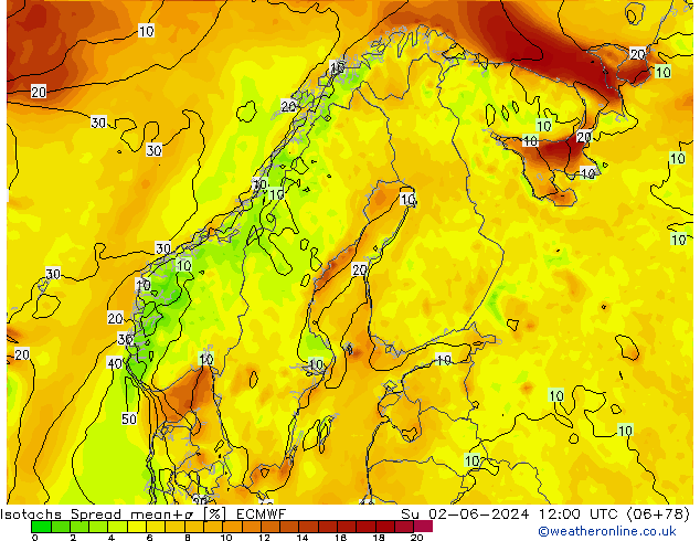 Isotachs Spread ECMWF dom 02.06.2024 12 UTC