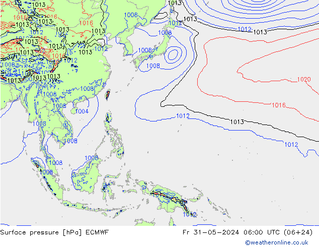 Yer basıncı ECMWF Cu 31.05.2024 06 UTC