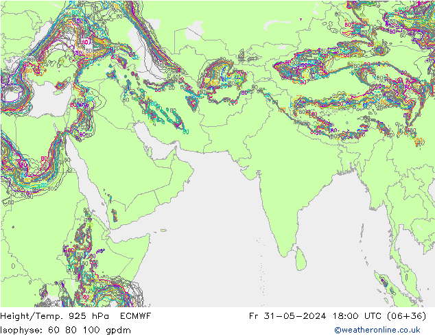 Geop./Temp. 925 hPa ECMWF vie 31.05.2024 18 UTC