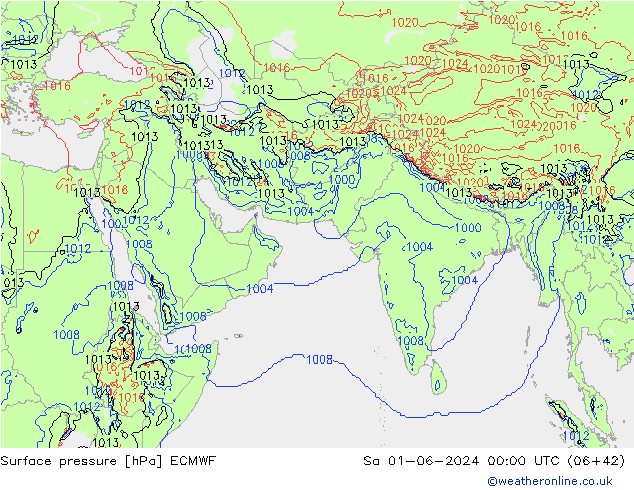 Yer basıncı ECMWF Cts 01.06.2024 00 UTC