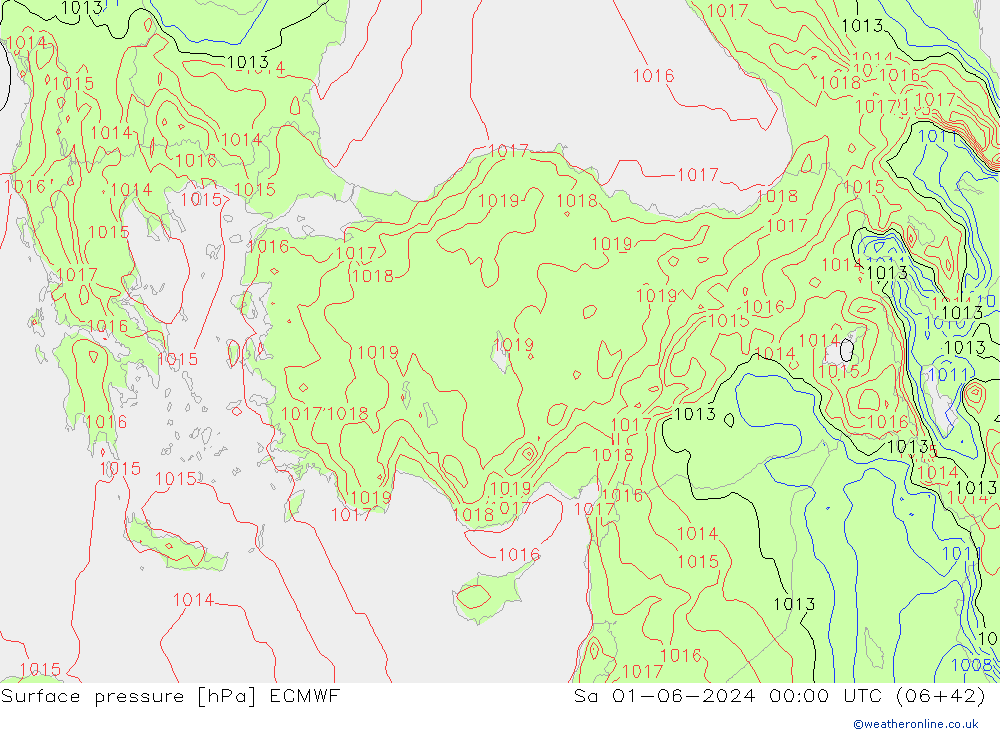 pression de l'air ECMWF sam 01.06.2024 00 UTC