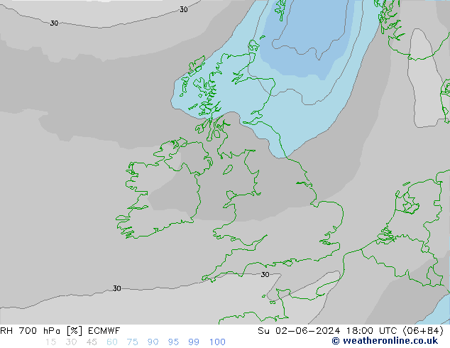 700 hPa Nispi Nem ECMWF Paz 02.06.2024 18 UTC